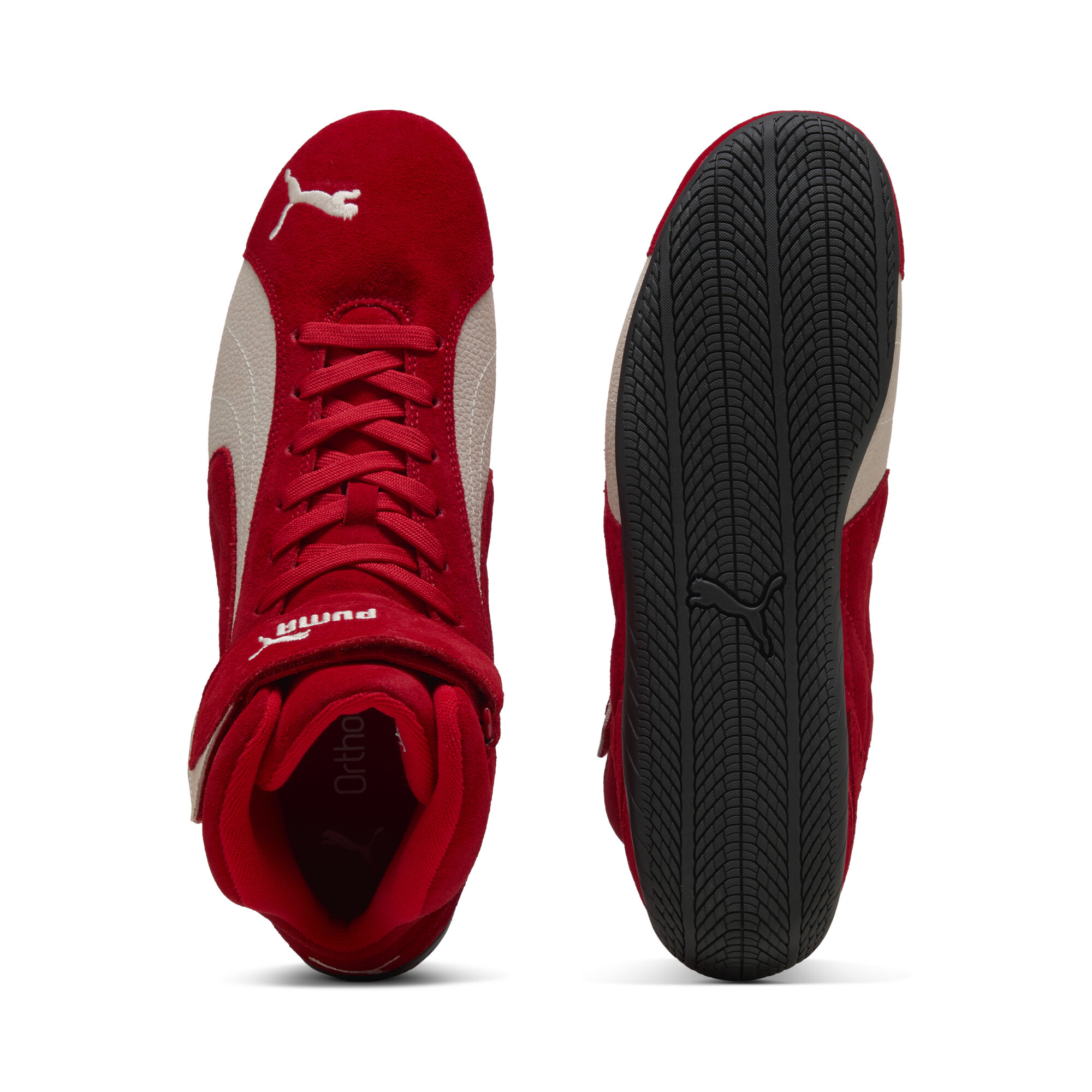 PUMA Speedcat Mid uniseks sneakers, Rood/Wit, Maat 45 thumbnail 4