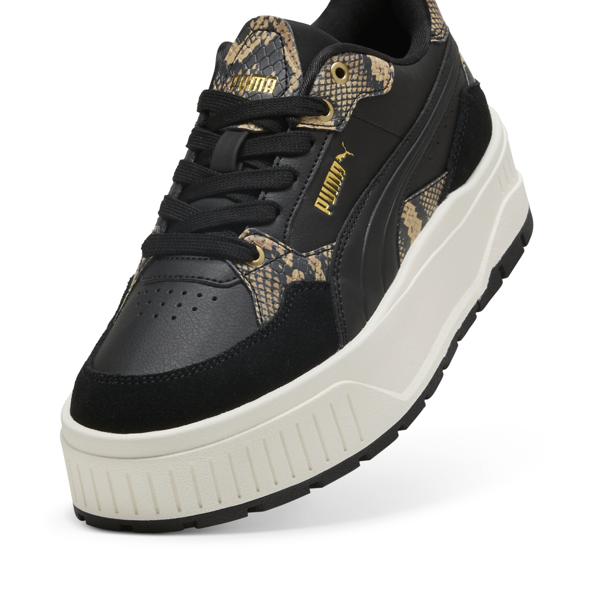 Karmen II Idol Snake Chic sneakers voor Dames, Zwart/Goud, Maat 40 | PUMA