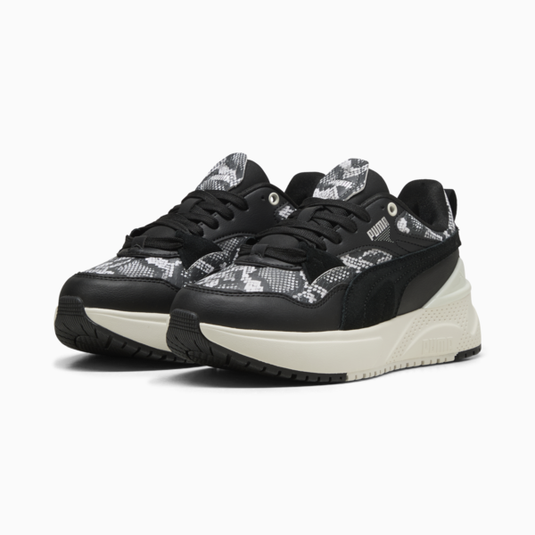 R78 Disrupt Snake Chic Sneakers Women, PUMA Black-PUMA White-Puma Aged Silver, large-ZAF