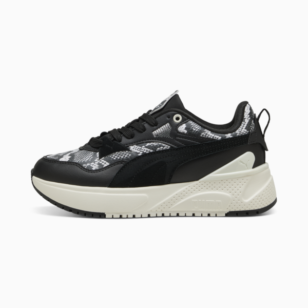 R78 Disrupt Snake Chic Sneakers Women, PUMA Black-PUMA White-Puma Aged Silver, large-ZAF