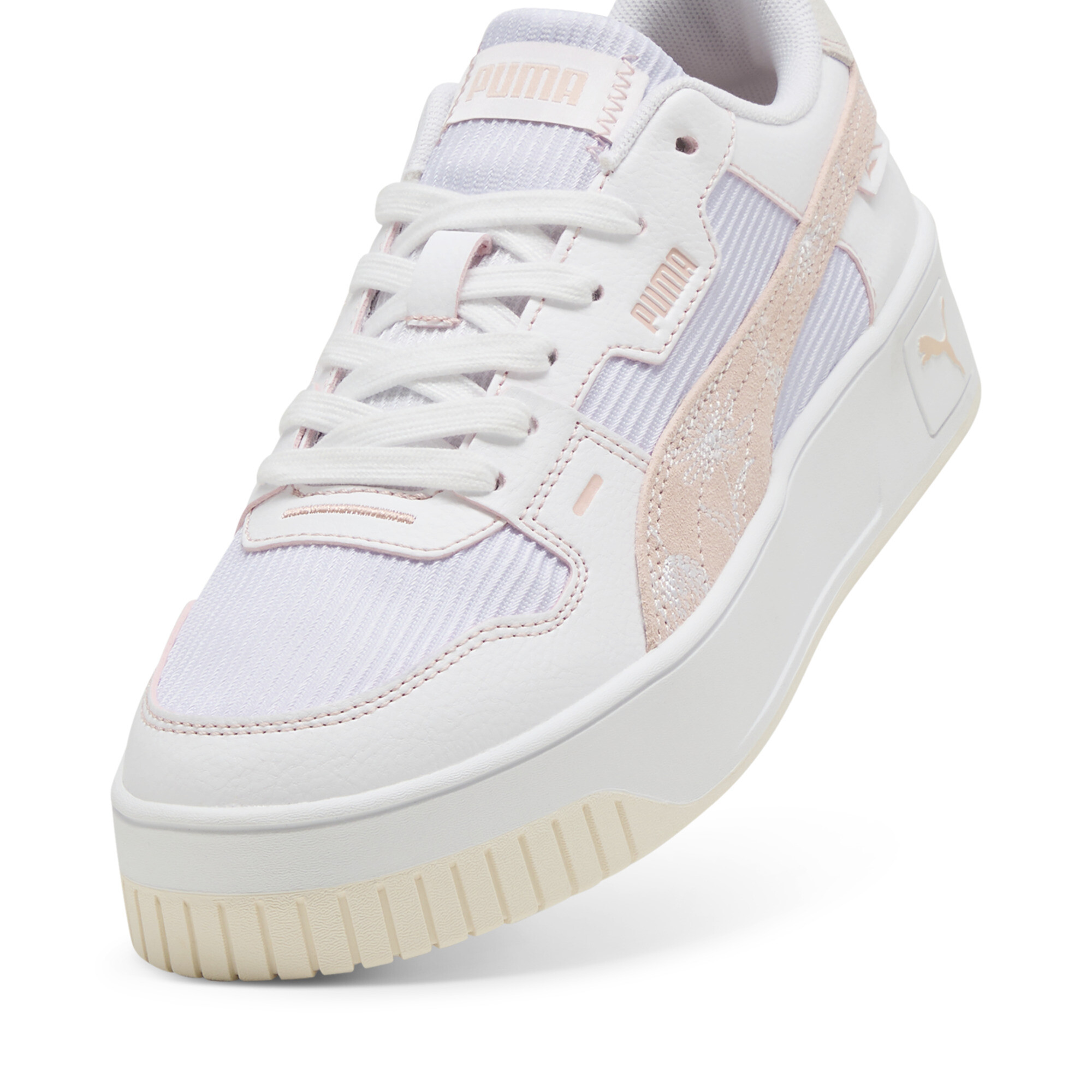 Carina Street Lux Crafted Flowers sneakers voor Dames, Roze/Wit, Maat 38,5 | PUMA