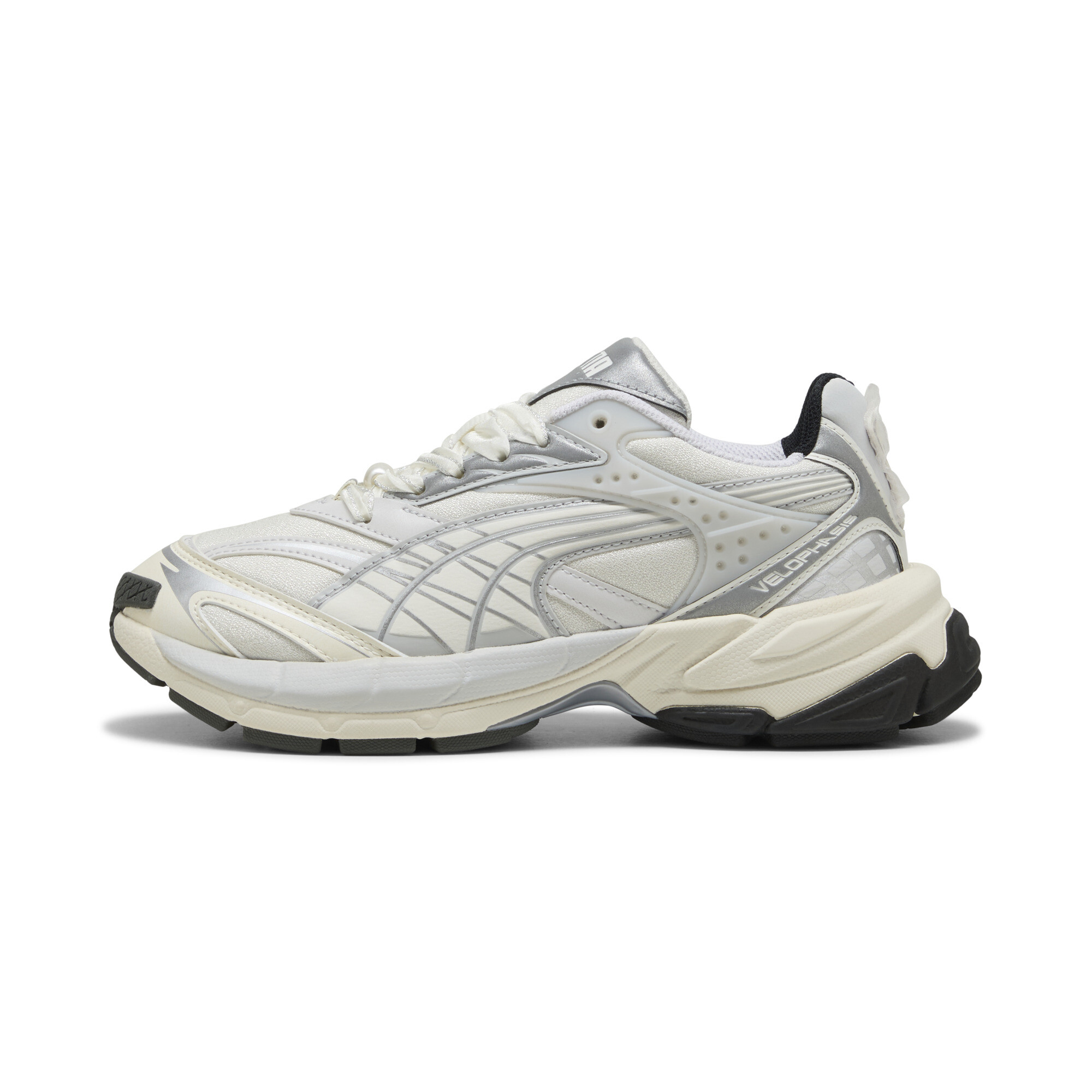 Puma Velophasis Glam Athletics Damen | Mit Color Blocking | Warm White/Feather Gray | Größe: 40.5