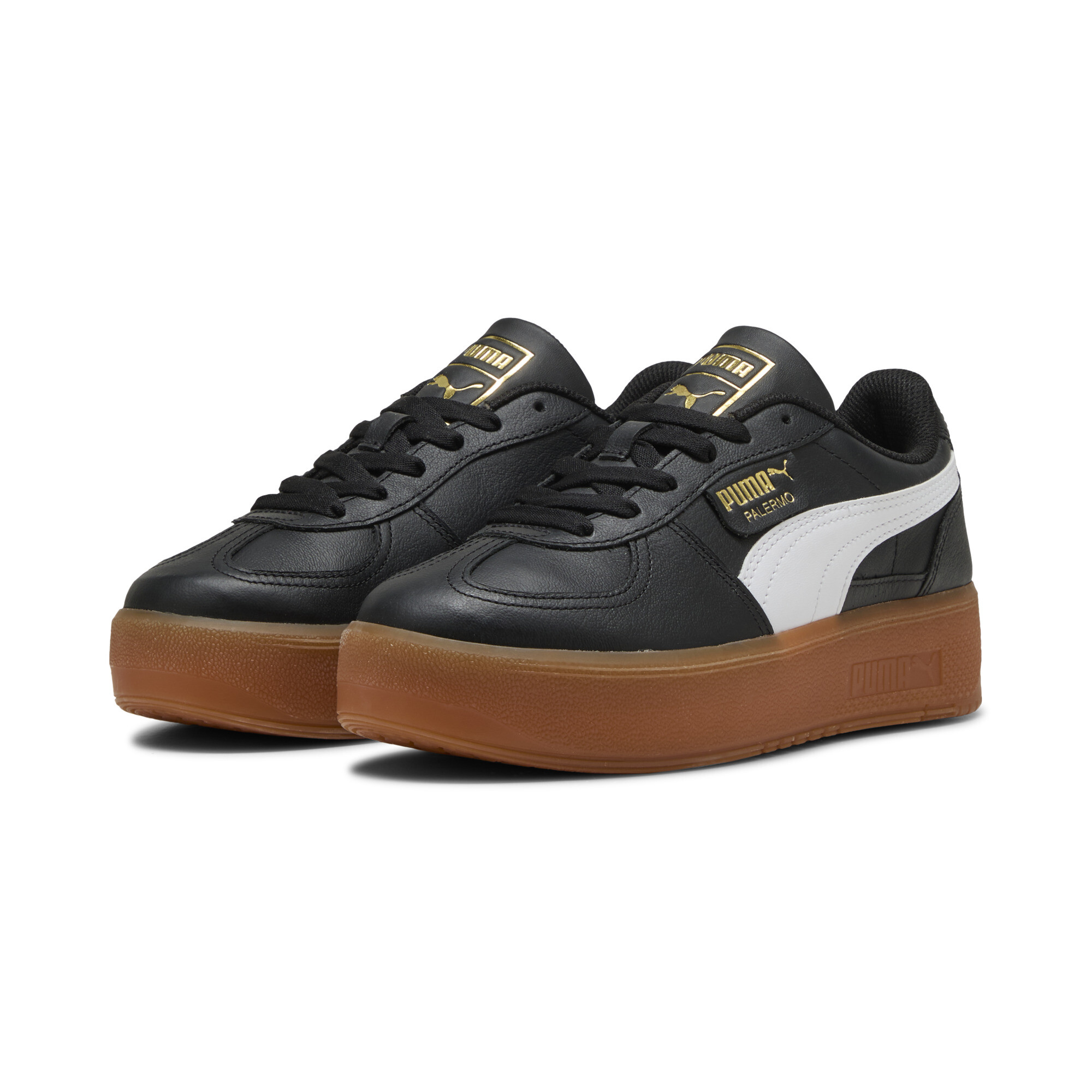 PUMA Palermo Elevata leren sneakers voor Dames, Zwart, Maat 37,5 thumbnail 6