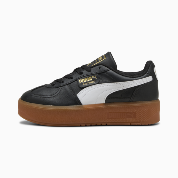 Palermo Elevata Leather Sneakers Women, PUMA Black-Gum, large-ZAF