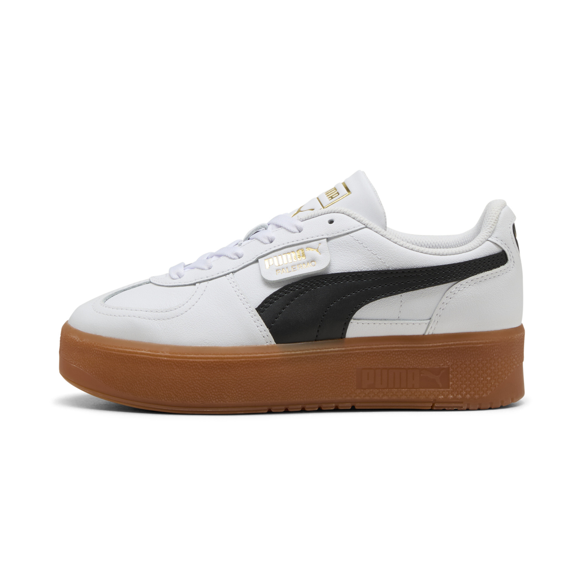 Puma Palermo Elevata Leather Sneakers Damen Schuhe | Mit Plain | White/Gum | Größe: 38