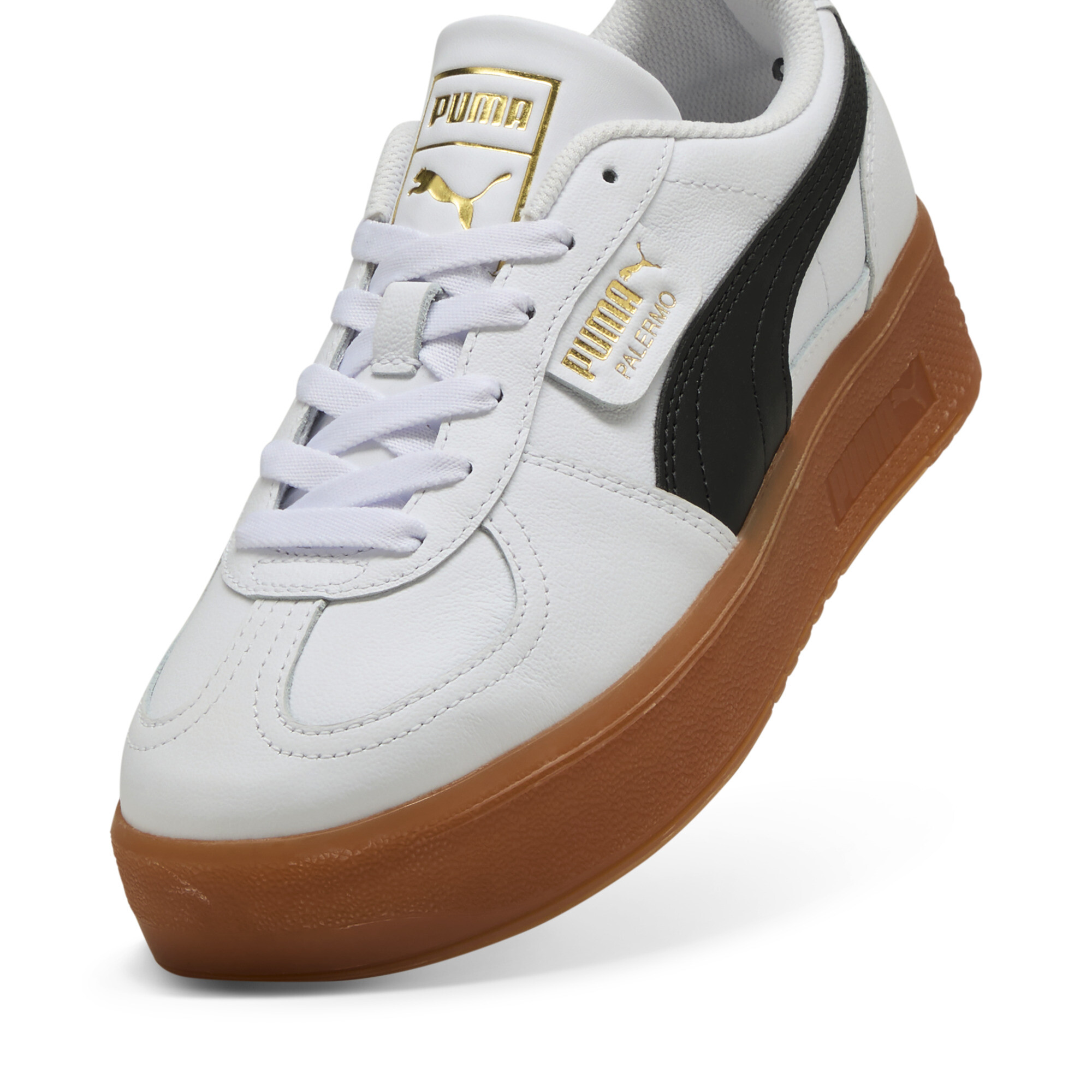 Palermo Elevata leren sneakers voor Dames, Wit, Maat 42,5 | PUMA