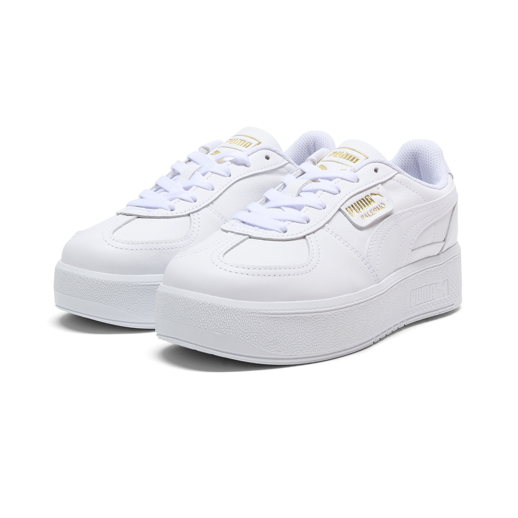 PUMA Palermo Elevata leren sneakers voor Dames, Wit, Maat 37 thumbnail 6