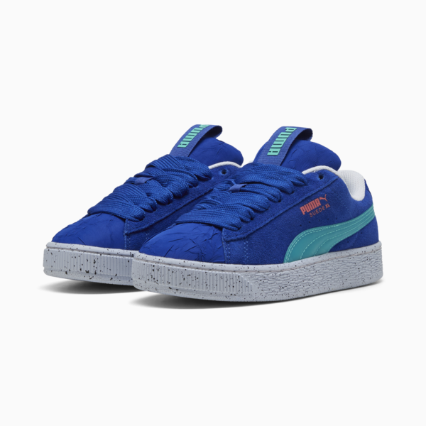 Suede XL Parachute Landing Sneakers Youth, Vivid Blue-Aquatic, large-ZAF