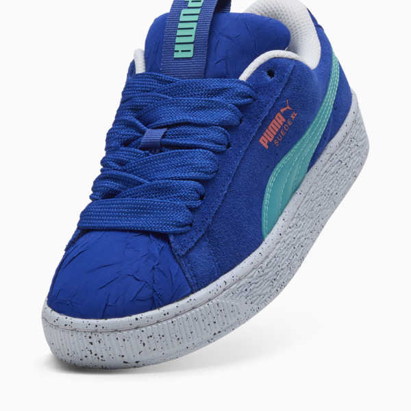 Suede XL Parachute Landing Sneakers Youth, Vivid Blue-Aquatic, large-ZAF
