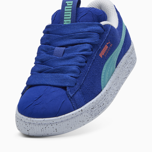 Suede XL Parachute Landing Sneakers Kids, Vivid Blue-Aquatic, large-ZAF