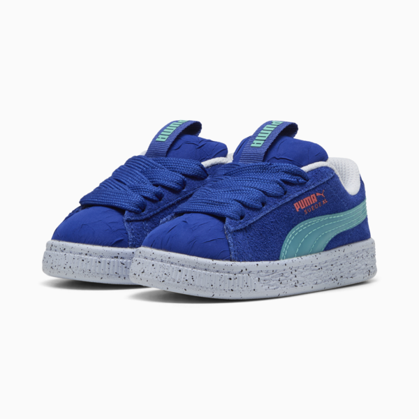 Suede XL Parachute Landing Sneakers Toddler, Vivid Blue-Aquatic, large-MEX