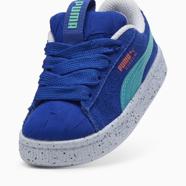 Suede XL Parachute Landing Sneakers Toddler, Vivid Blue-Aquatic, large-MEX