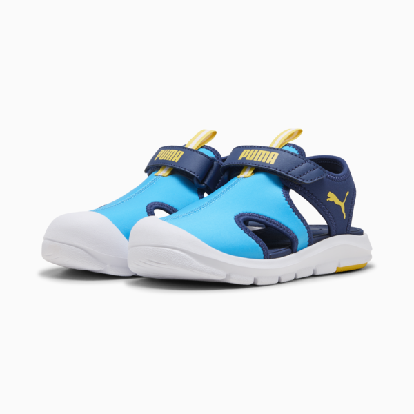 Sandalias Fun Racer para niños, Speed Blue-Pelé Yellow, large-MEX