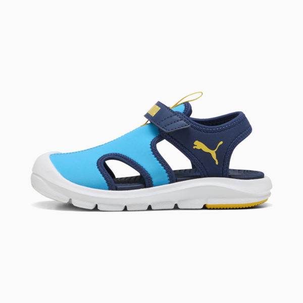 Sandalias Fun Racer para niños, Speed Blue-Pelé Yellow, large-MEX