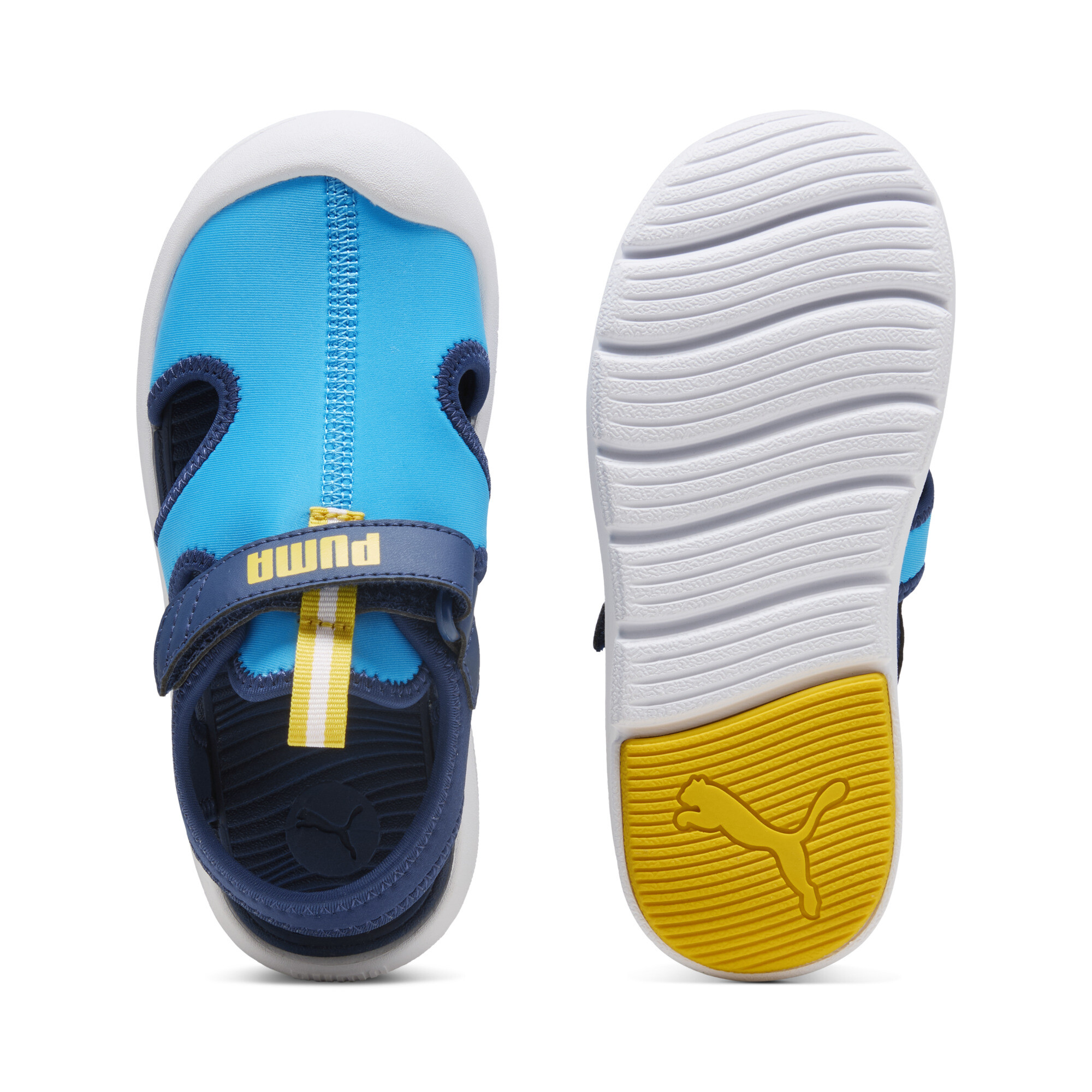 PUMA Fun Racer sandalen, Blauw/Geel, Maat 31 thumbnail 4