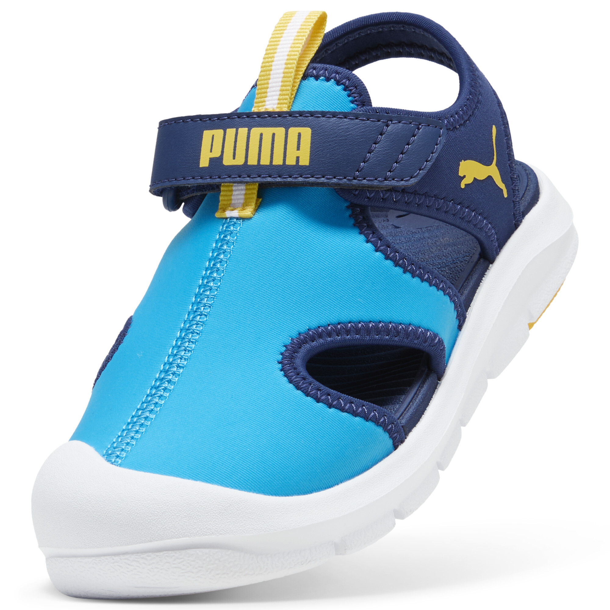 PUMA Fun Racer sandalen, Blauw/Geel, Maat 31 thumbnail 2