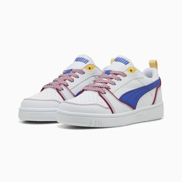 Puma Rebound V6 Lo Starblitz Sneakers Youth, PUMA White-Vivid Blue-Port, large-ZAF