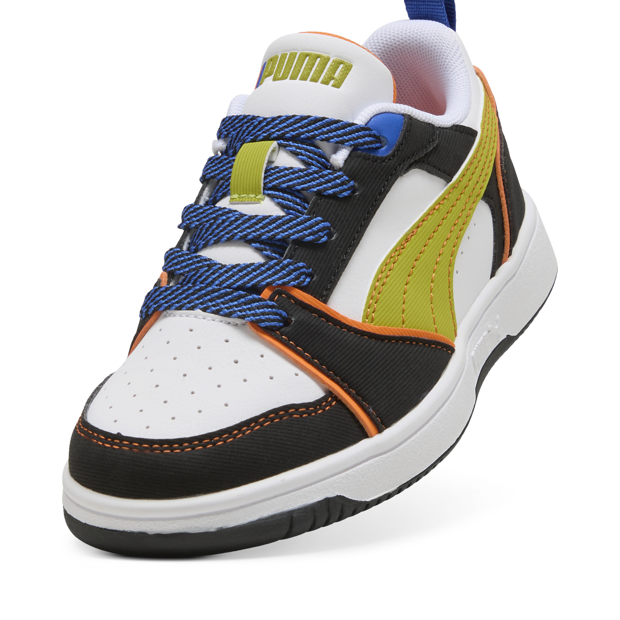 Puma Rebound V6 Lo Starblitz sneakers, Wit/Oranje, Maat 32