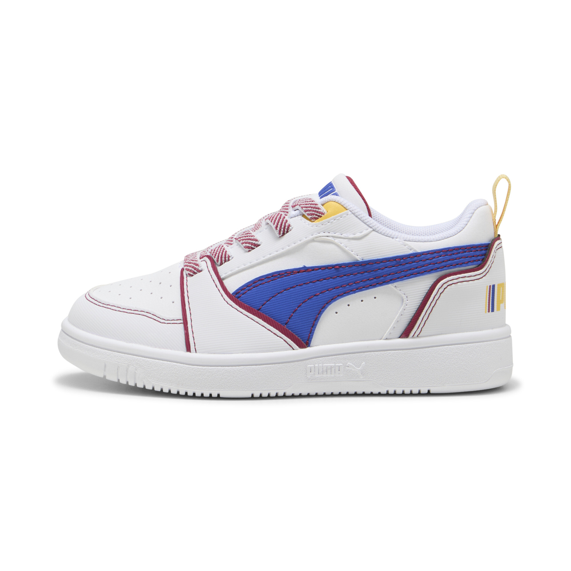 Puma Rebound V6 Starblitz Sneakers Kinder Schuhe | Mit Colorful | White/Vivid Blue/Port | Größe: 32