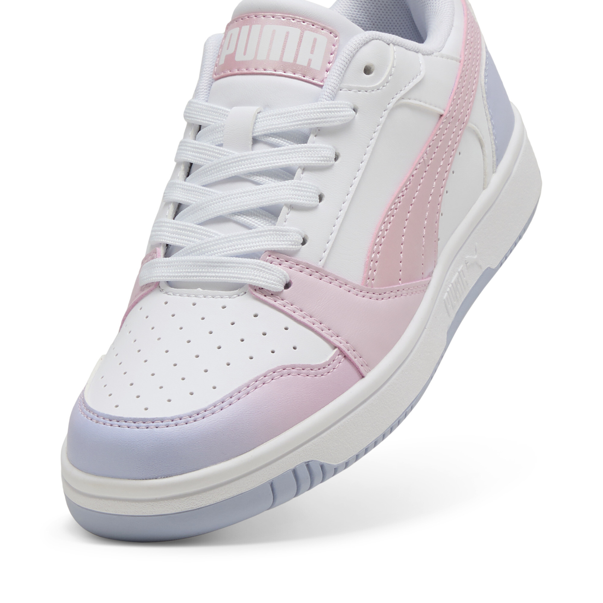 PUMA Puma Rebound V6 Lo Blurry Dreams Jr Meisjes Sneakers - PUMA White-Rose Mauve-Cool Weather