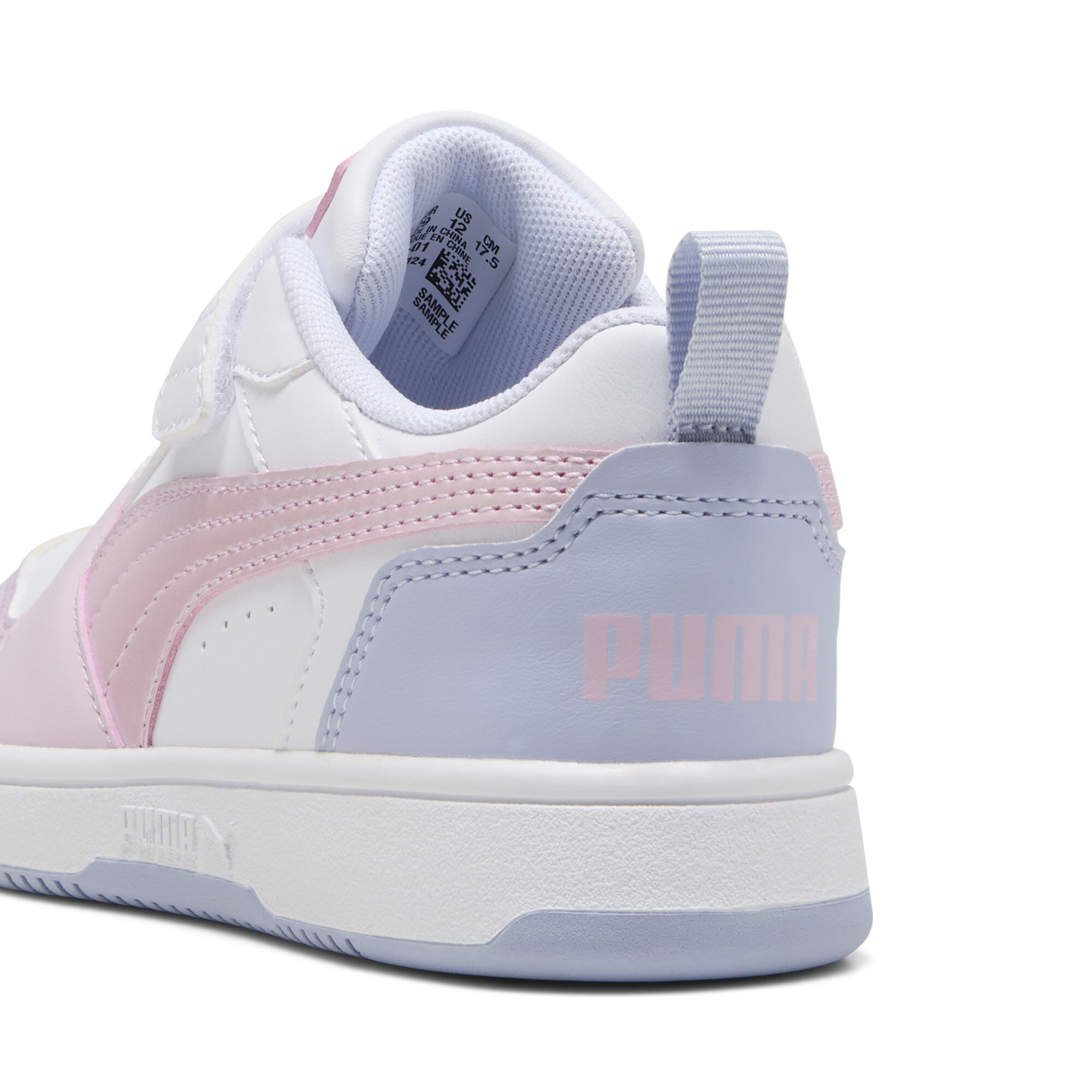 Puma Rebound V6 Lo Blurry Dreams Kids, White, Size 29, Shoes