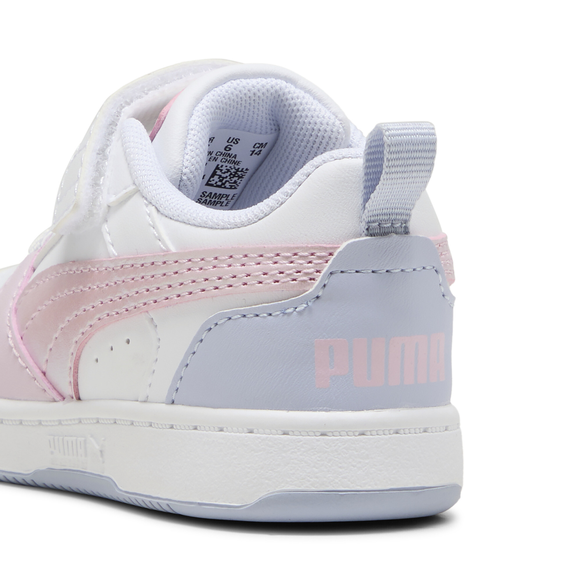 Women's Puma Rebound V6 Lo Blurry Dreams Sneakers Toddlers, White, Size 27, Shoes