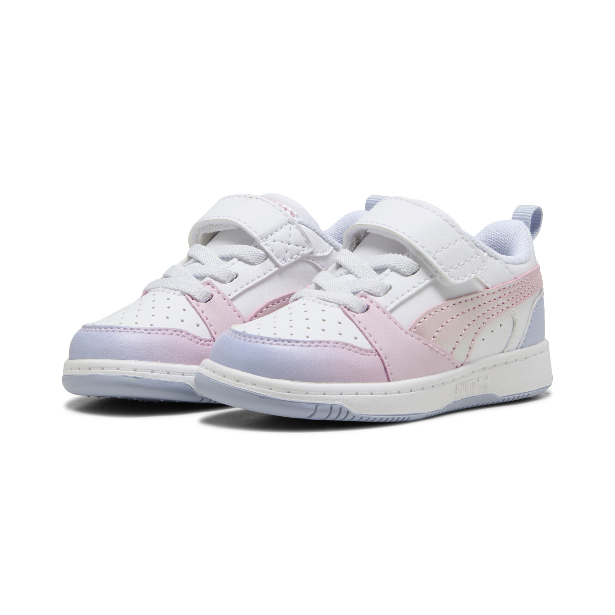 Women's Puma Rebound V6 Lo Blurry Dreams Sneakers Toddlers, White, Size 27, Shoes