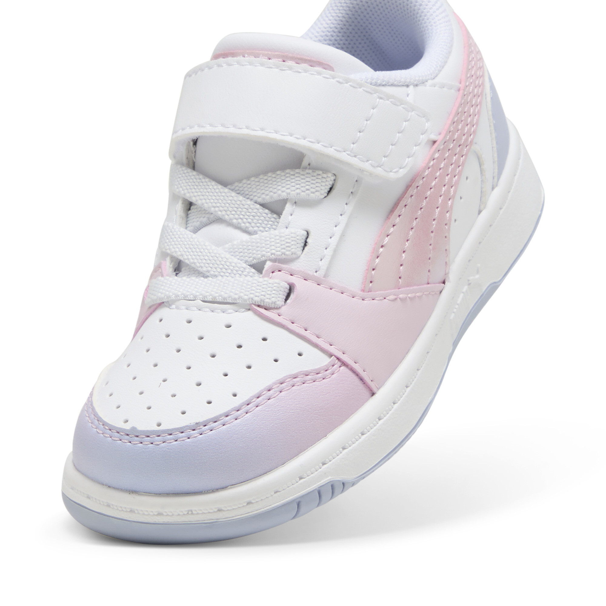 Women's Puma Rebound V6 Lo Blurry Dreams Sneakers Toddlers, White, Size 27, Shoes