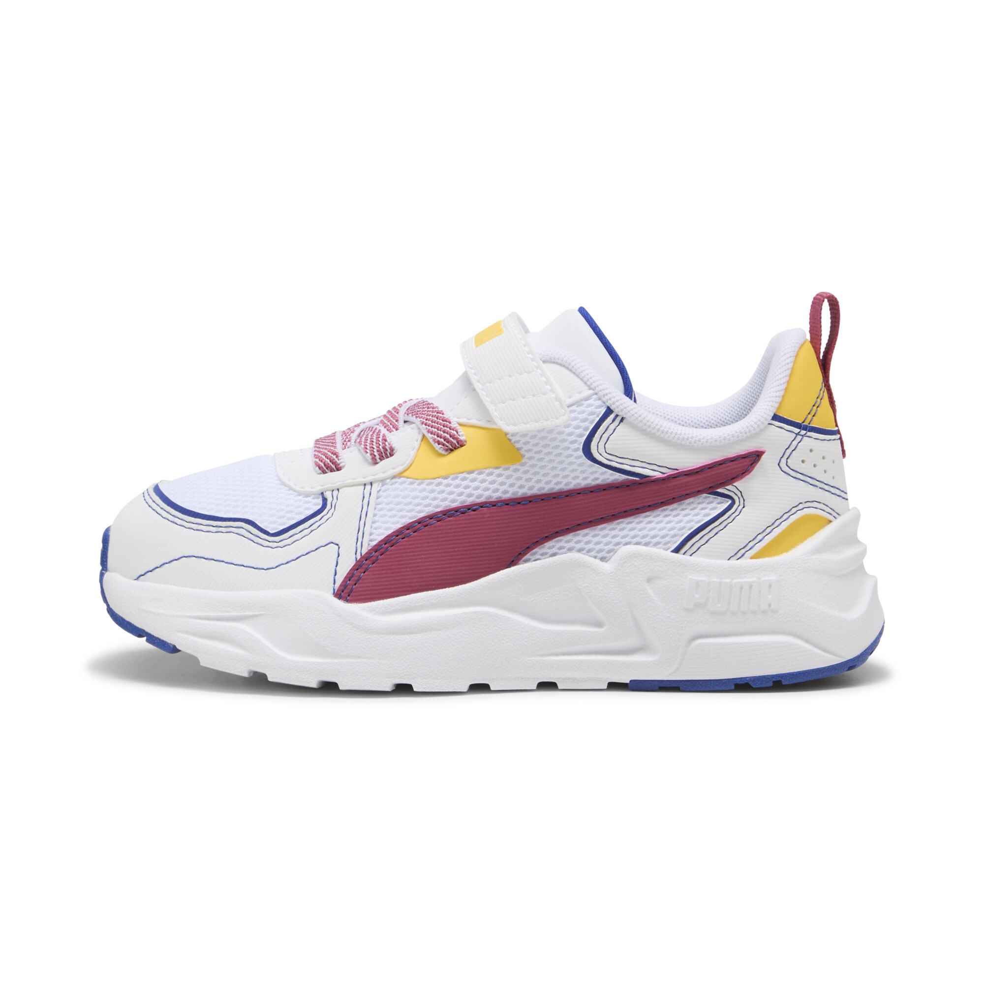 Puma Trinity Lite Starblitz Sneakers Kinder Schuhe | White/Port/Sunny Yellow | Größe: 31