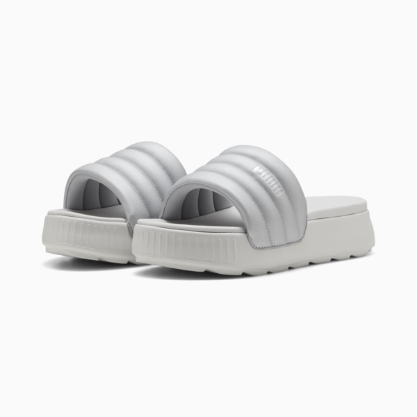 Sandalias Karmen Puffy Aqua Metallics para mujer, PUMA Silver-Feather Gray, large-MEX