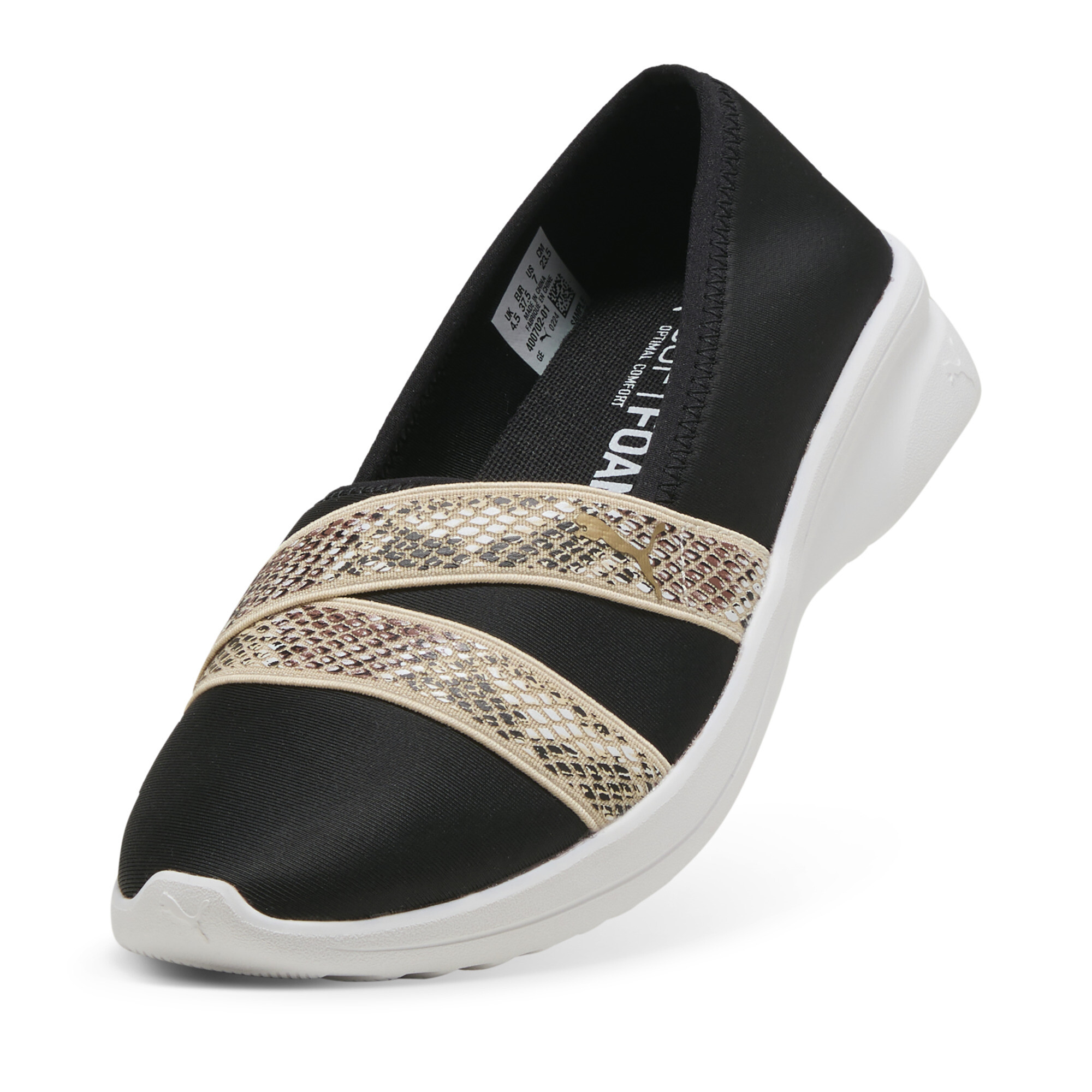 Adelina 2 Snake Chic sneakers voor Dames, Zwart/Goud, Maat 35,5 | PUMA