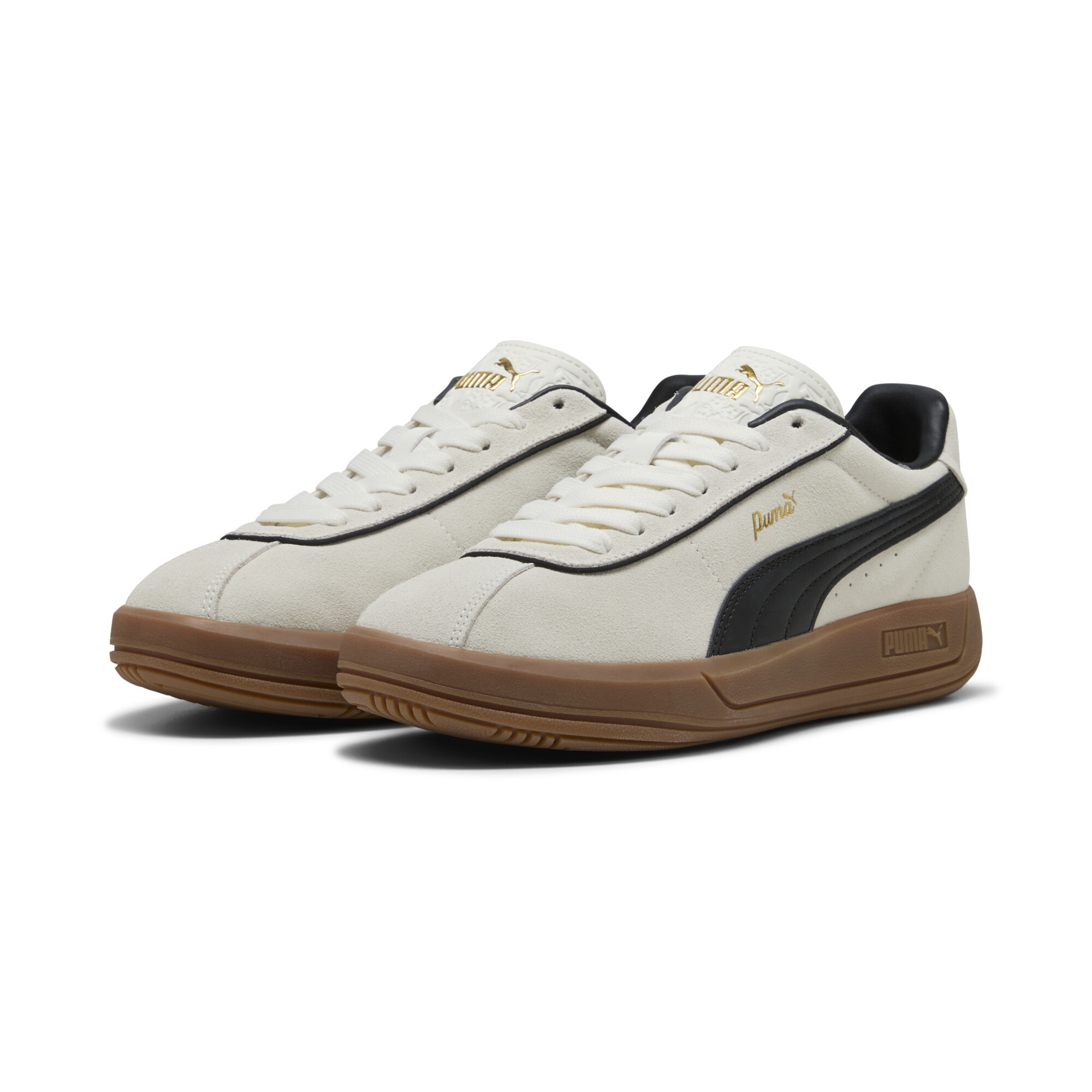PUMA Club Klassika Suede sneakers voor Dames, Zwart/Wit/Goud, Maat 39 thumbnail 6