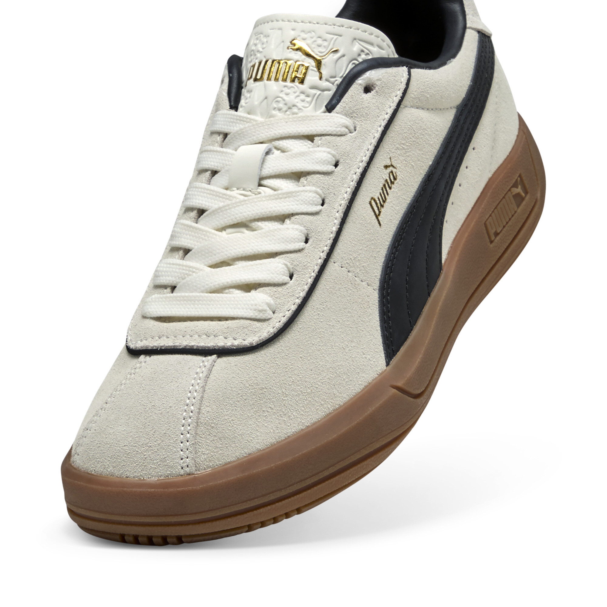 PUMA Club Klassika Suede sneakers voor Dames, Zwart/Wit/Goud, Maat 39 thumbnail 2