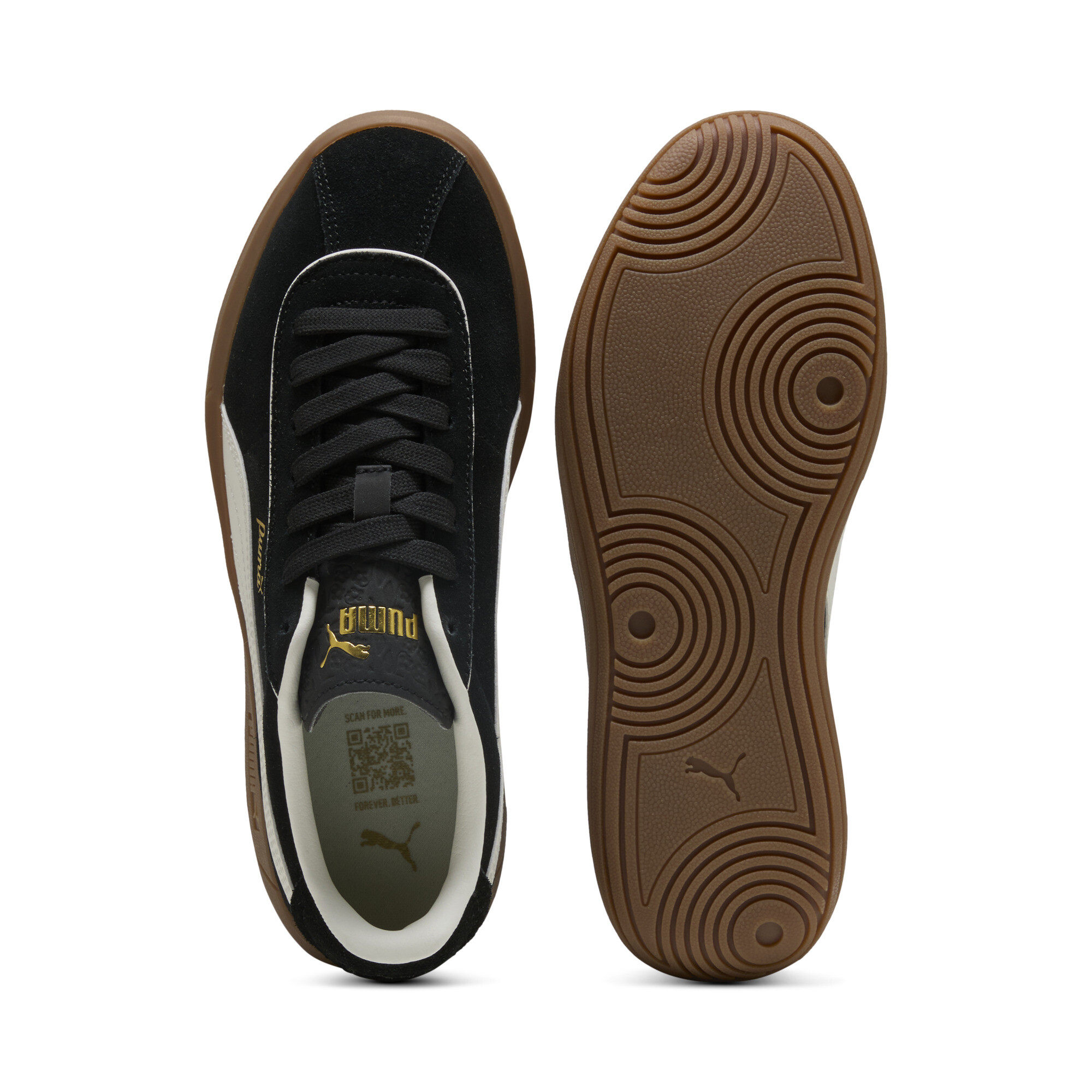 PUMA Club Klassika Suede sneakers voor Dames, Zwart/Wit, Maat 35,5 thumbnail 4