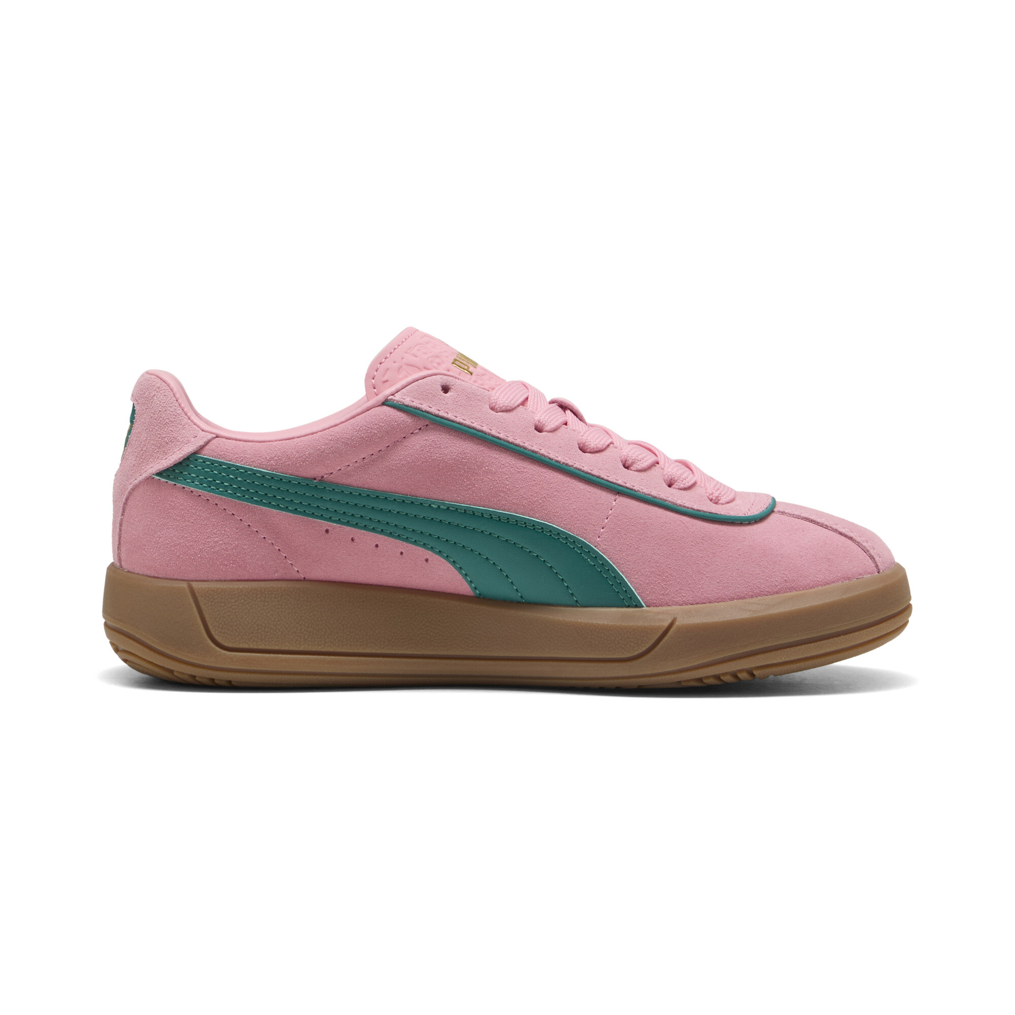 PUMA Club Klassika Suede sneakers voor Dames, Roze/Groen/Goud, Maat 35,5 thumbnail 3