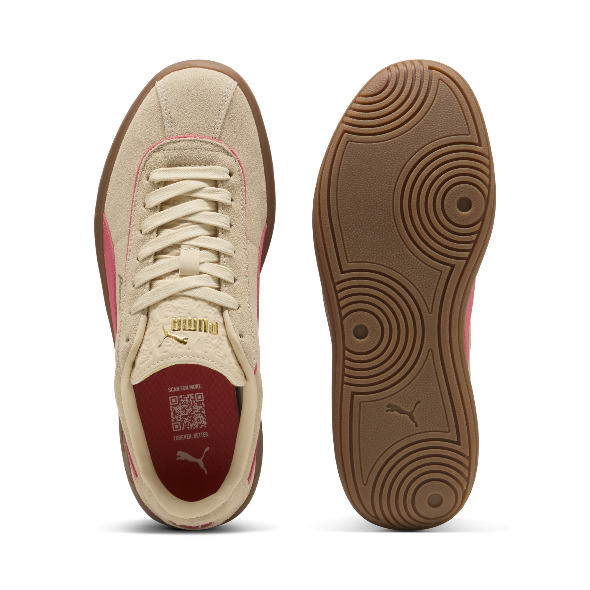 PUMA Club Klassika Suede sneakers voor Dames, Roze/Goud, Maat 41 thumbnail 4