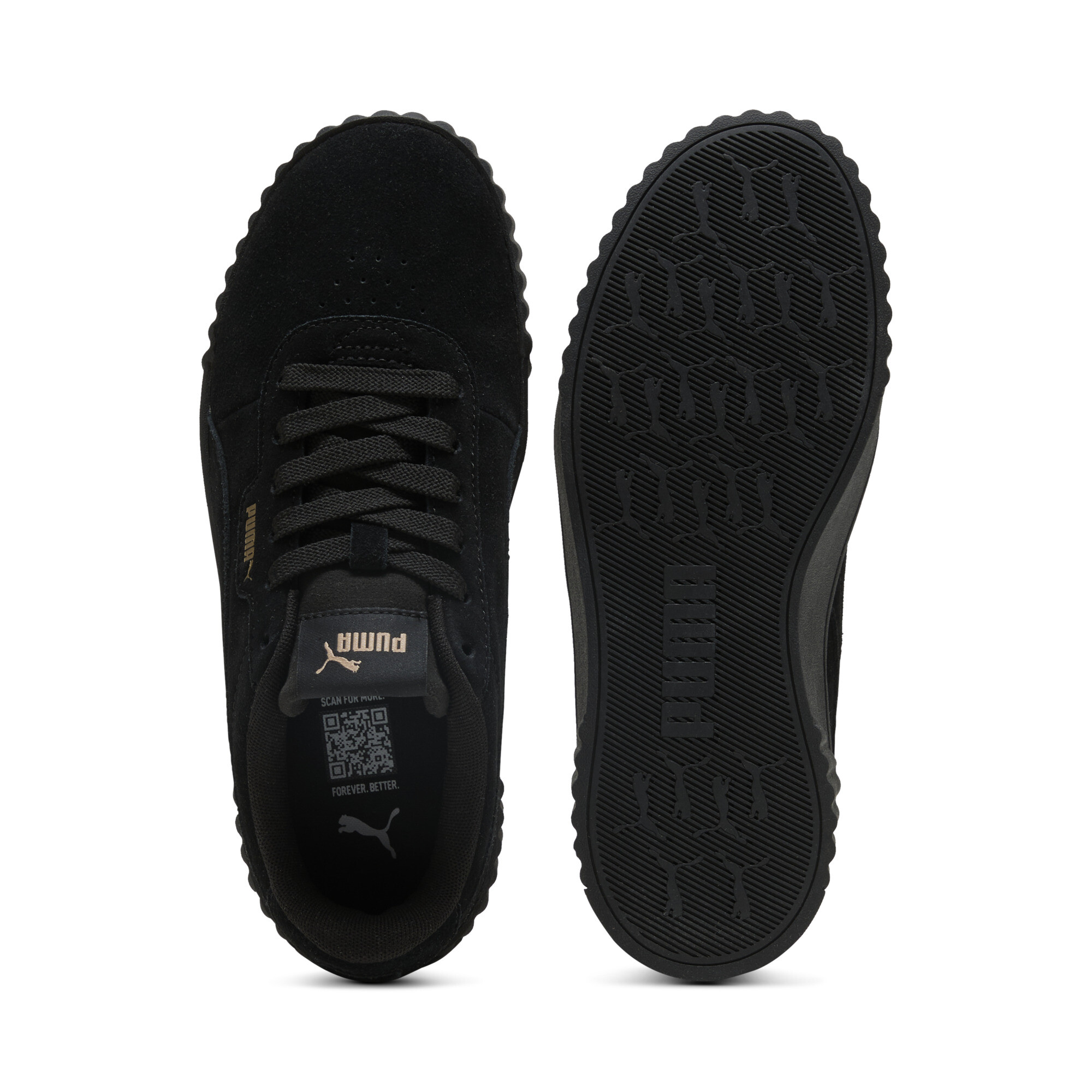 PUMA Carina 3.0 Suede sneakers voor Dames, Zwart/Goud, Maat 41 thumbnail 4