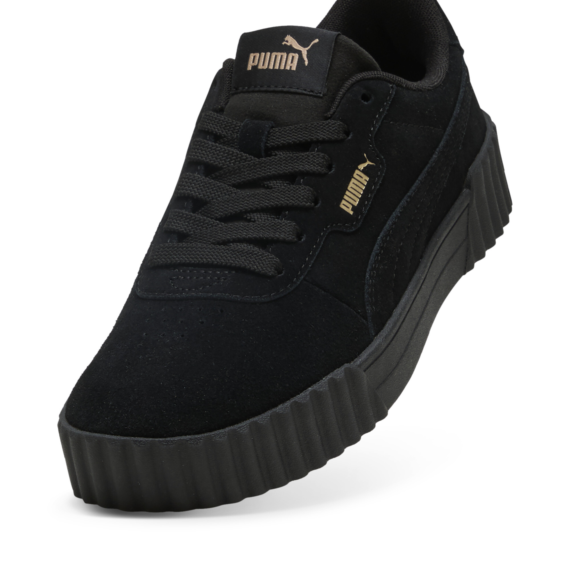 PUMA Carina 3.0 Suede sneakers voor Dames, Zwart/Goud, Maat 41 thumbnail 2
