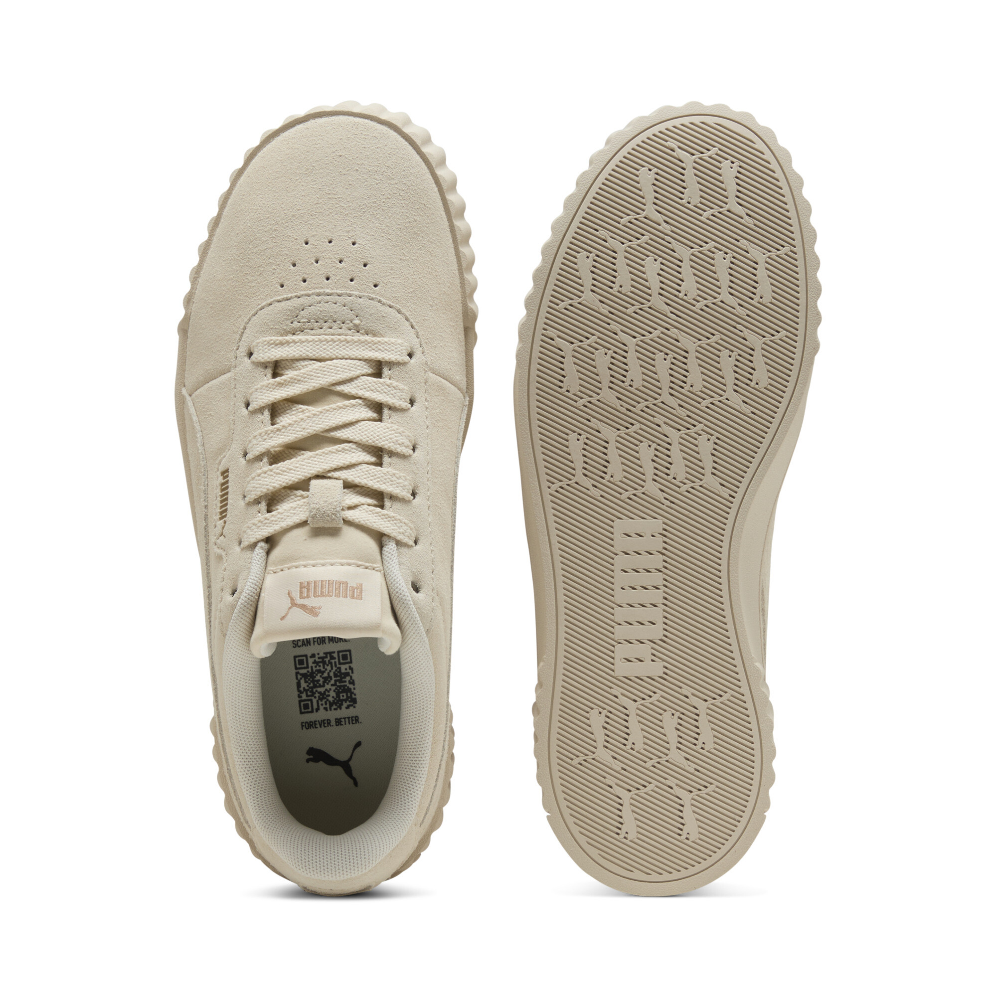 PUMA Carina 3.0 Suede sneakers voor Dames, Goud, Maat 39 thumbnail 4