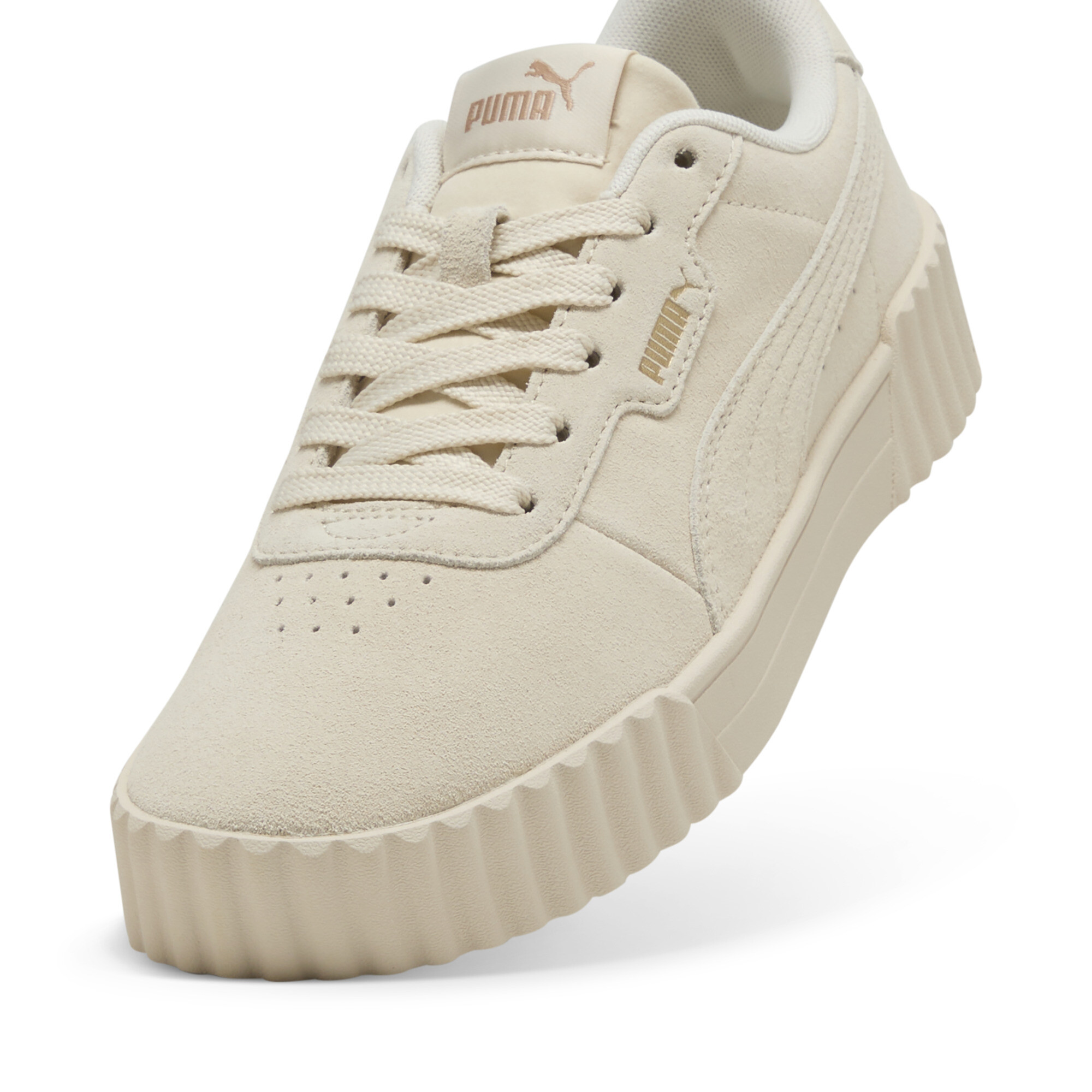PUMA Carina 3.0 Suede sneakers voor Dames, Goud, Maat 39 thumbnail 2