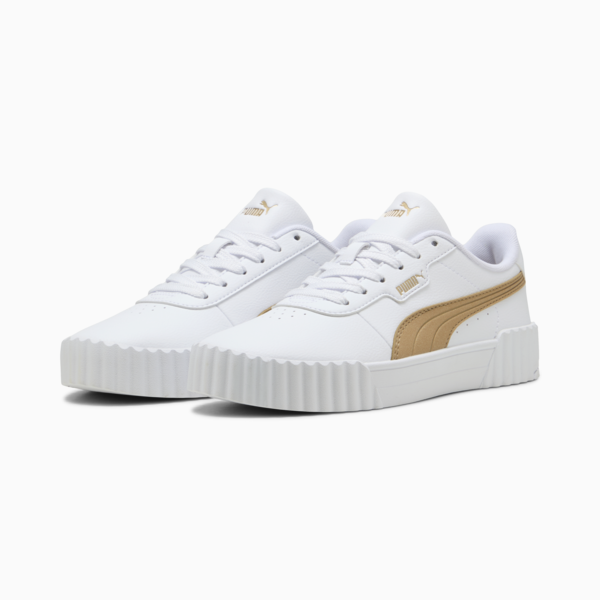 Carina 3.0 Aqua Metallics Sneakers Women, PUMA White-Light Sand-PUMA Gold, large-MEX