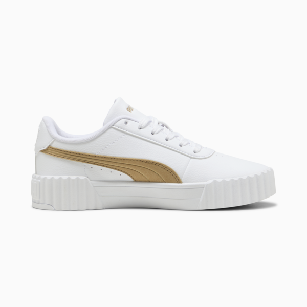 Carina 3.0 Aqua Metallics Sneakers Women, PUMA White-Light Sand-PUMA Gold, large-MEX