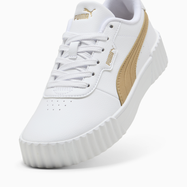 Carina 3.0 Aqua Metallics Sneakers Women, PUMA White-Light Sand-PUMA Gold, large-MEX