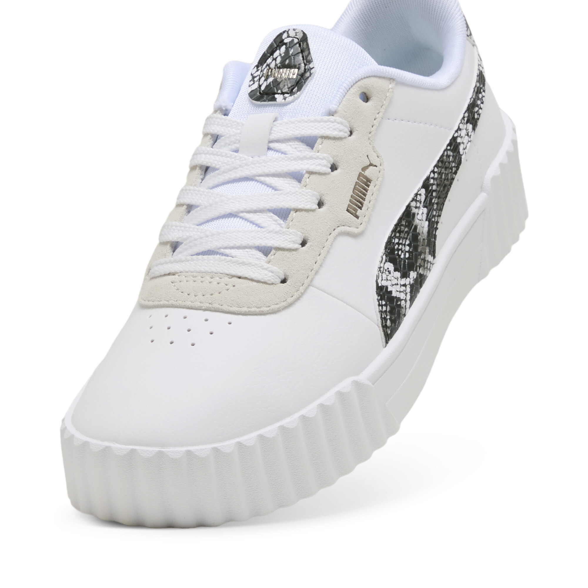 Women's Puma Carina 3.0 Snake Chic, White, Size 38.5, Shoes