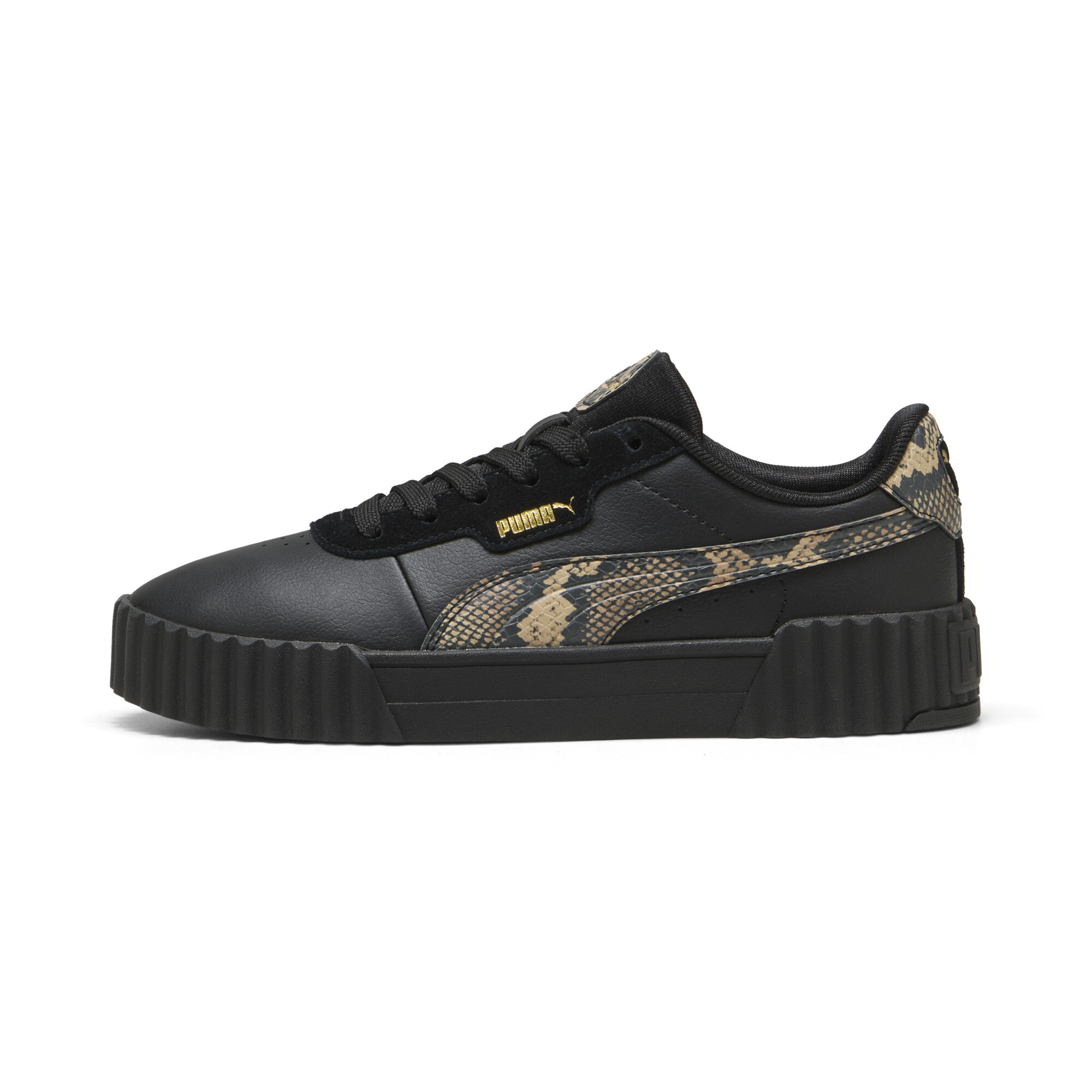 Puma Carina 3.0 Snake Chic Damen | Mit Plain | Black/Gold | Größe: 38