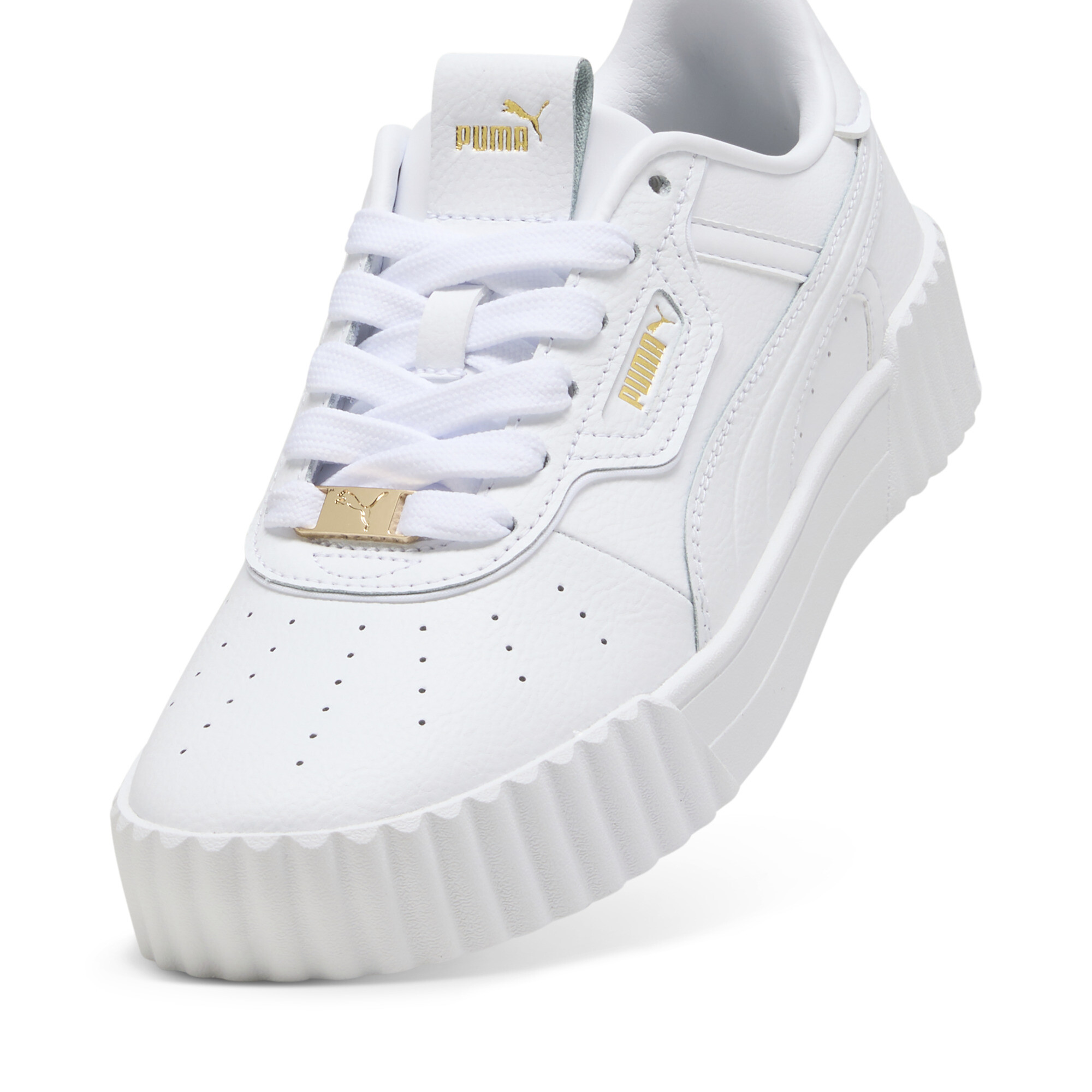 PUMA Carina 3.0 Luxe sneakers voor Dames, Wit/Goud, Maat 38 thumbnail 2
