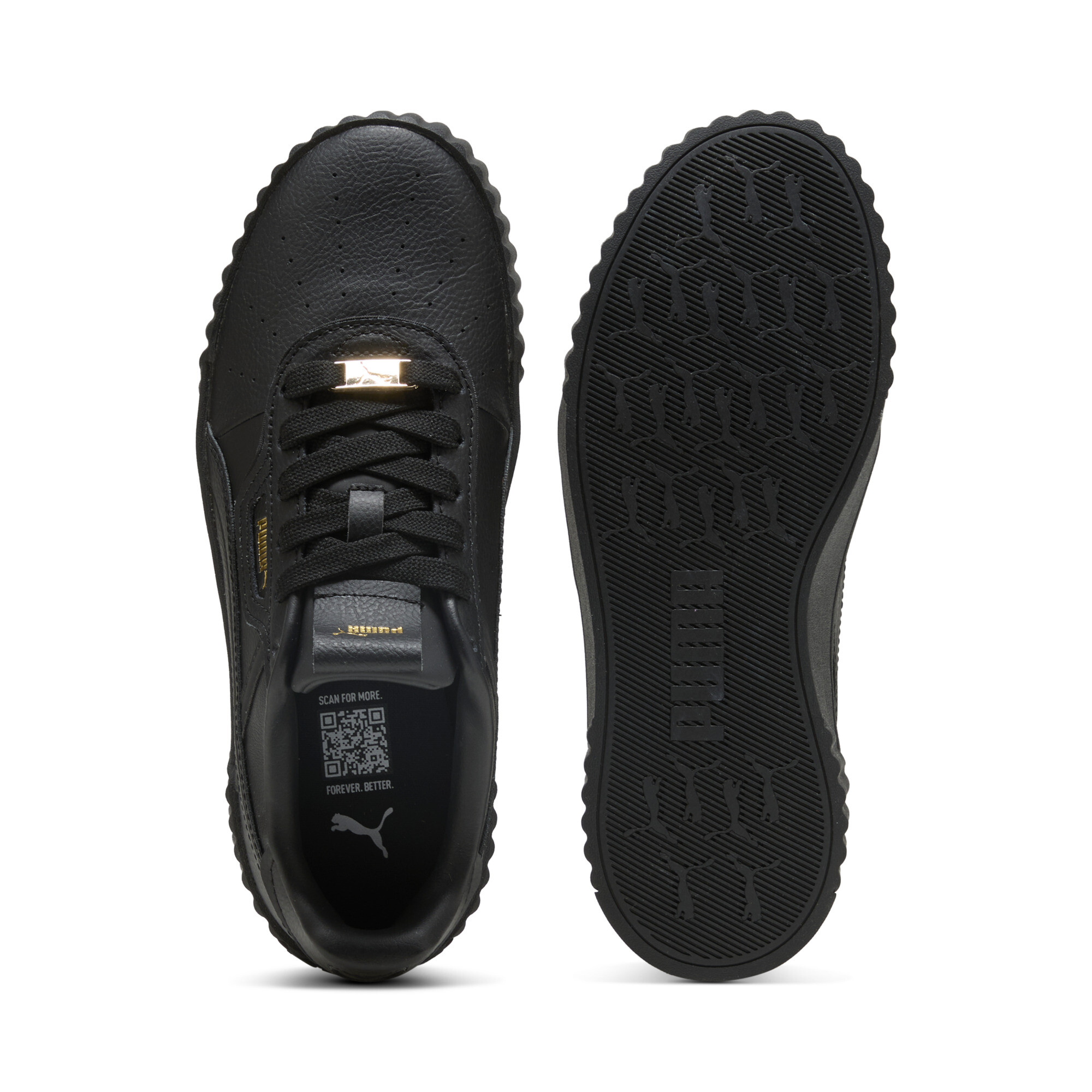 PUMA Carina 3.0 Luxe sneakers voor Dames, Zwart/Goud, Maat 35,5 thumbnail 4