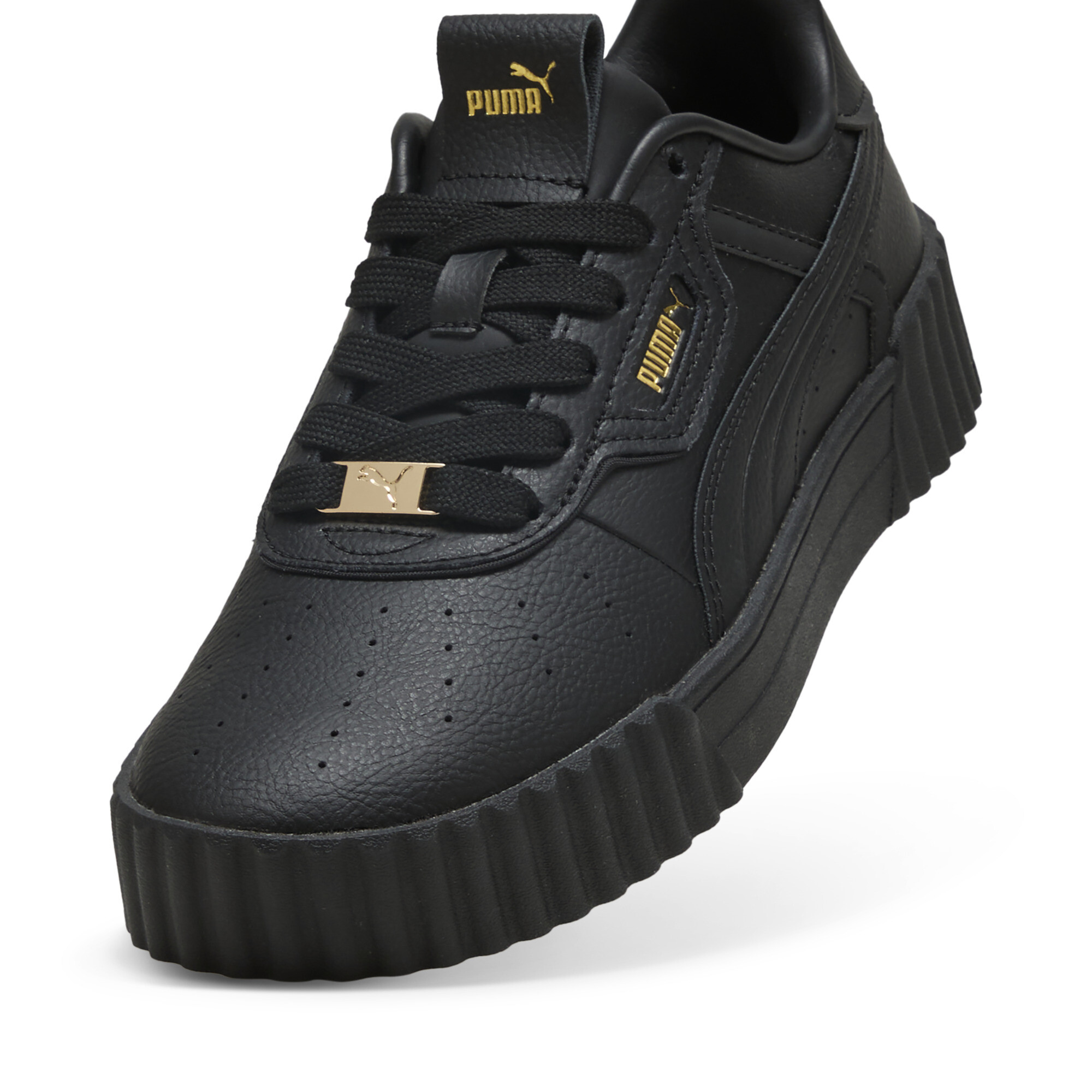 PUMA Carina 3.0 Luxe sneakers voor Dames, Zwart/Goud, Maat 35,5 thumbnail 2
