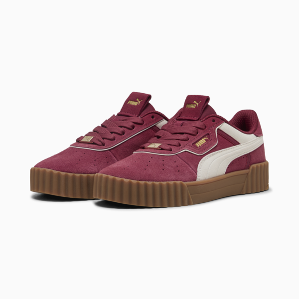 Zapatillas Carina 3.0 Luxe Gamuza para mujer, Team Regal Red-Warm White-PUMA Gold, large-ARG