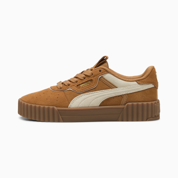 Zapatillas Carina 3.0 Luxe Gamuza para mujer, Caramel Latte-Alpine Snow-PUMA Gold, large-ARG